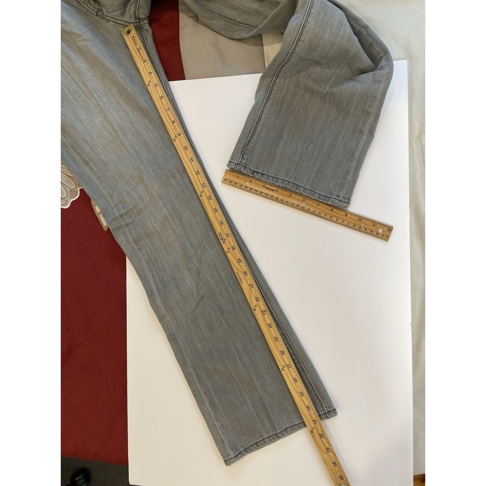 Levis 527 Boot Cut Jeans Mens 34x32(31"L) Gray Back Zip Pockets Cotton Faded - Picture 8 of 8